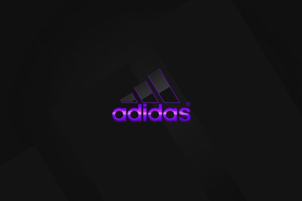 Logotipo púrpura de adidas sobre fondo negro