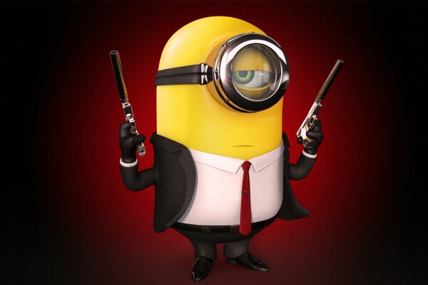 Cooler Minion mit einer Waffe in der Hand