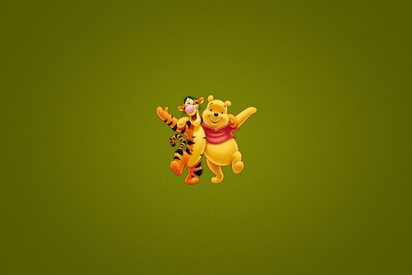 Winnie the Pooh and Tigger are the best friends