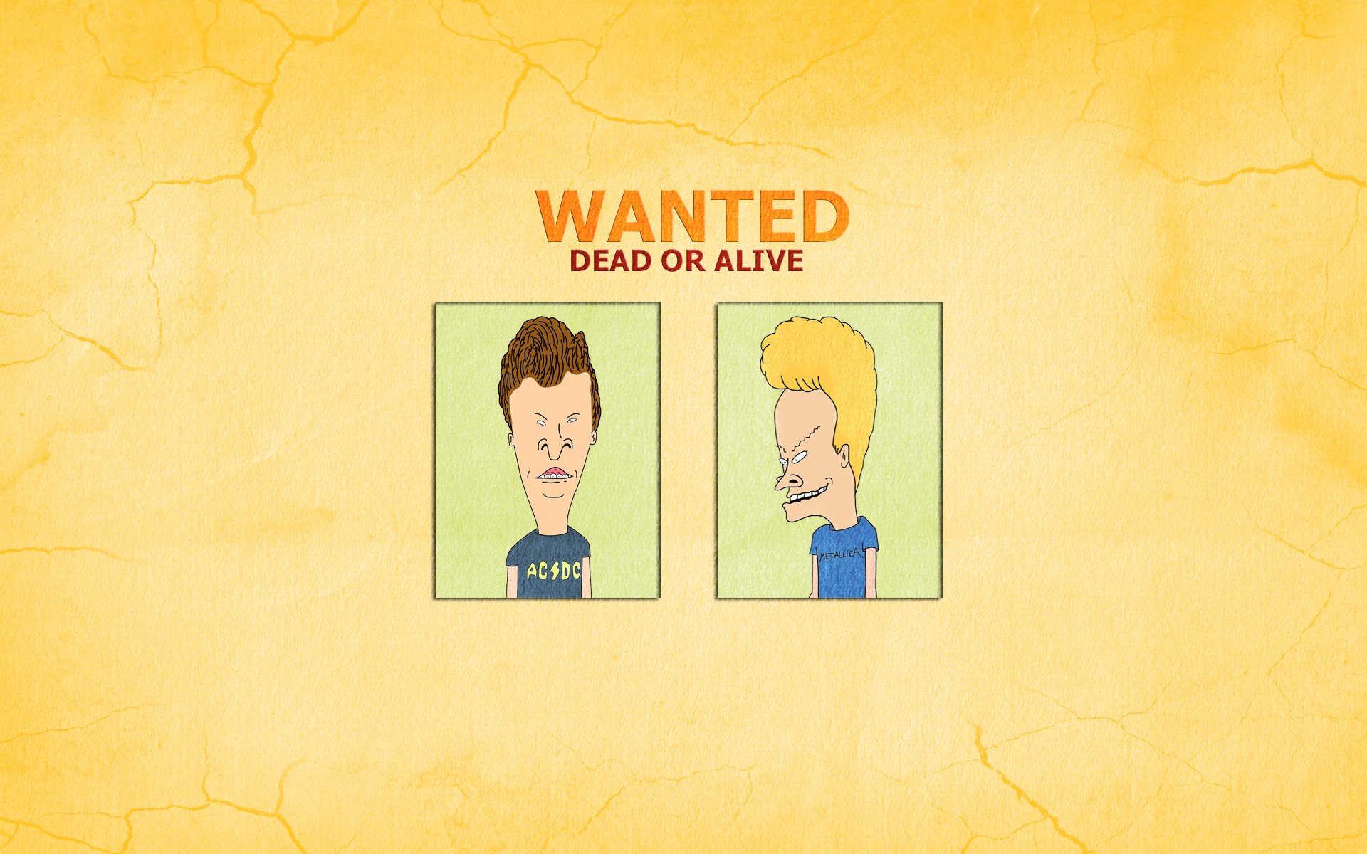 beavis and butthead wanted dead or alive inscription joke minimalism