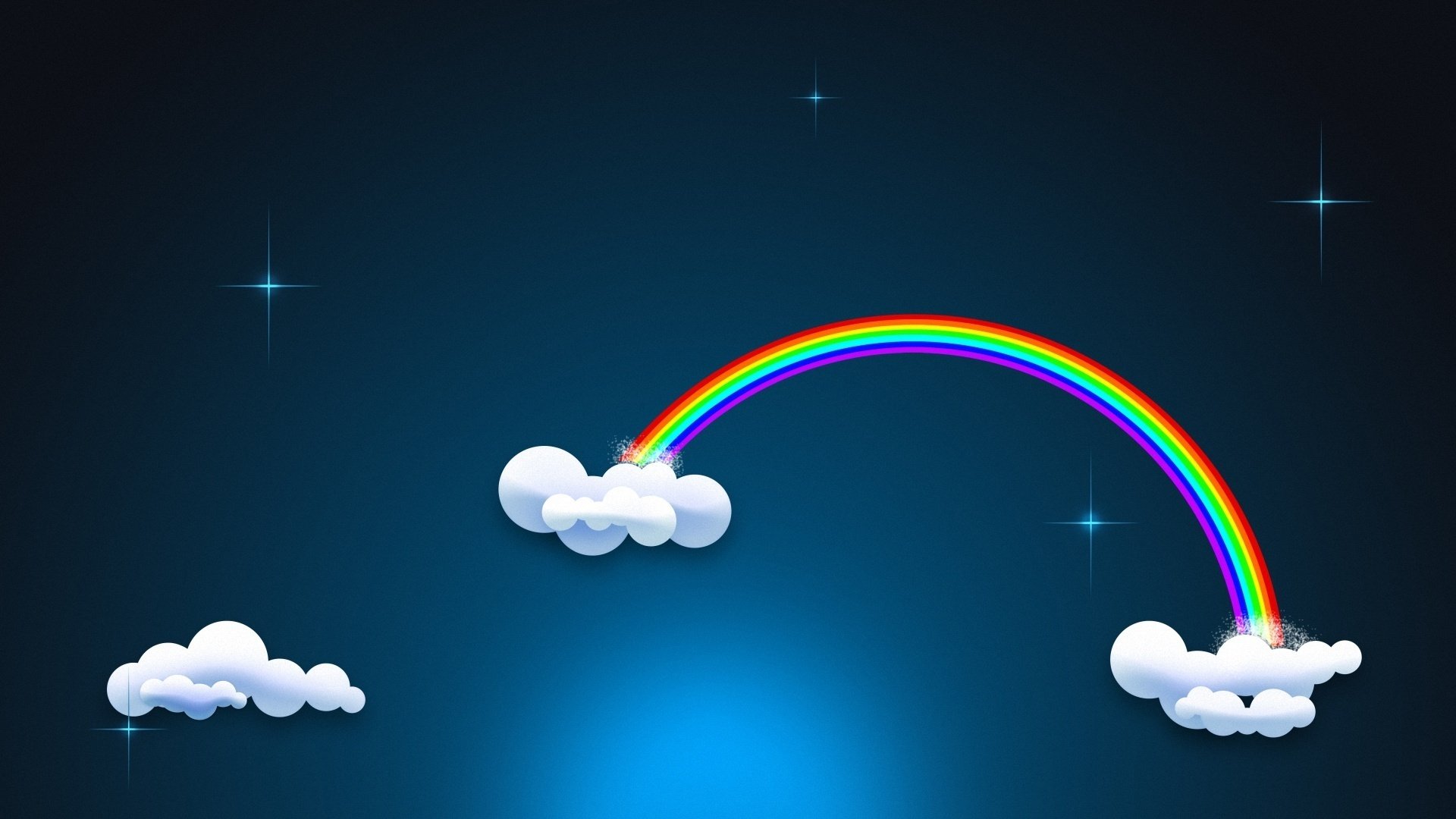 night sky star clouds rainbow minimalism