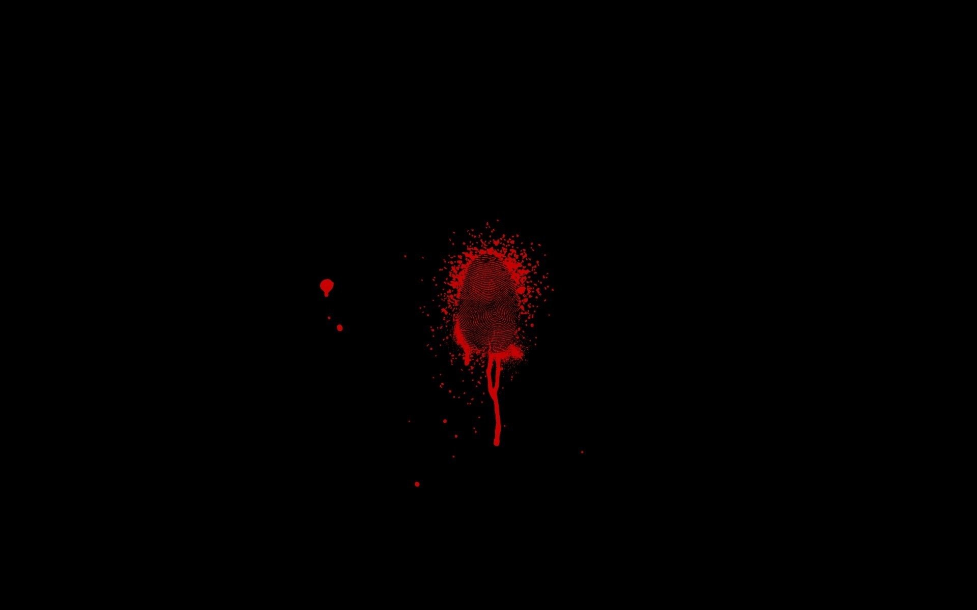 bloody fingerprint on the screen minimalism black style