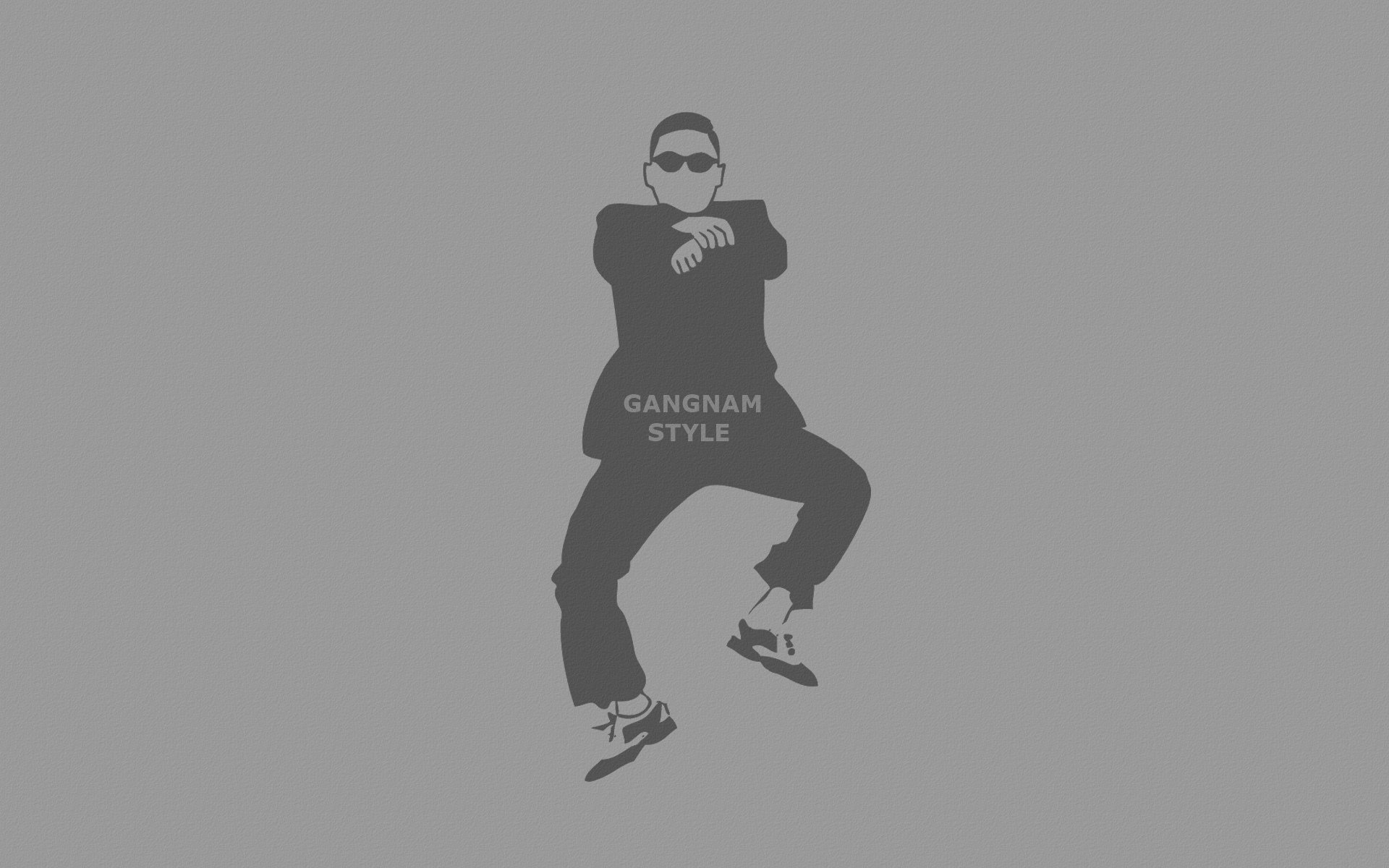 style gangnam lettrage fond gris homme danse lunettes psy