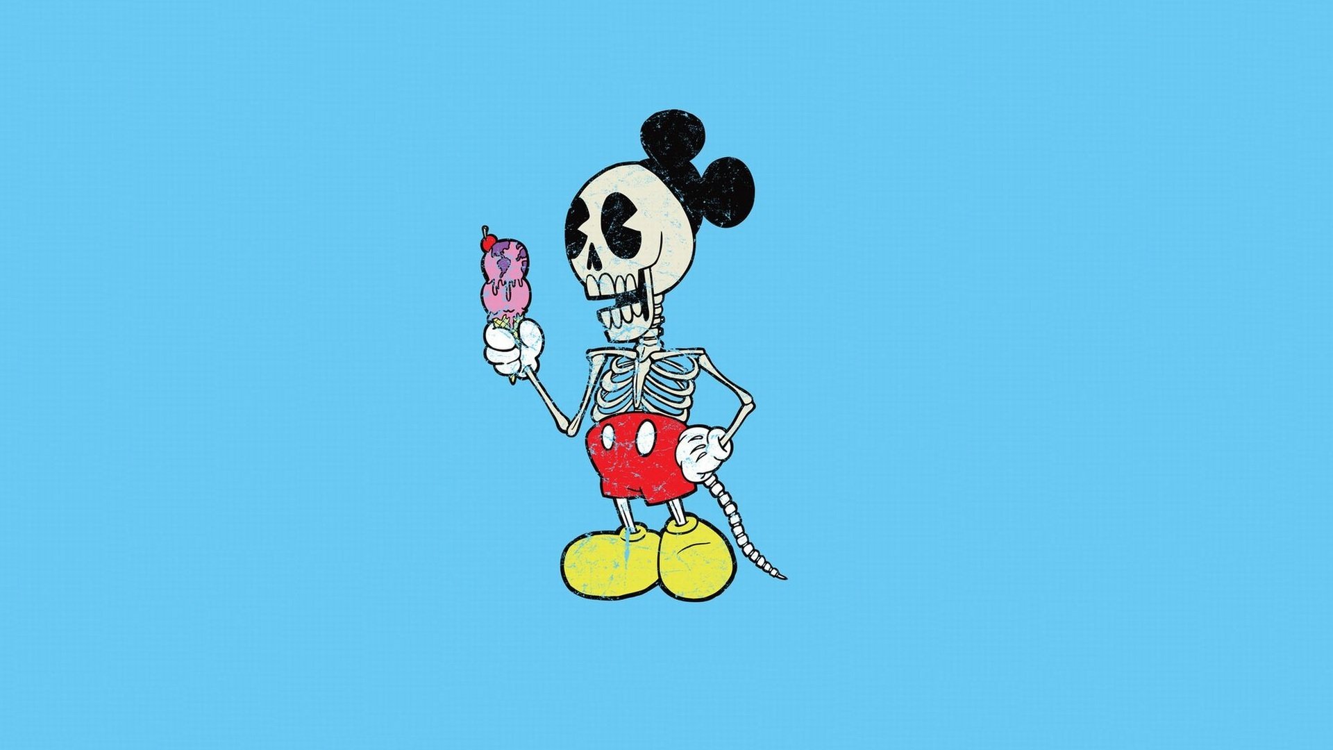 alejandro giraldo minimalismus mickey mouse skelett eis