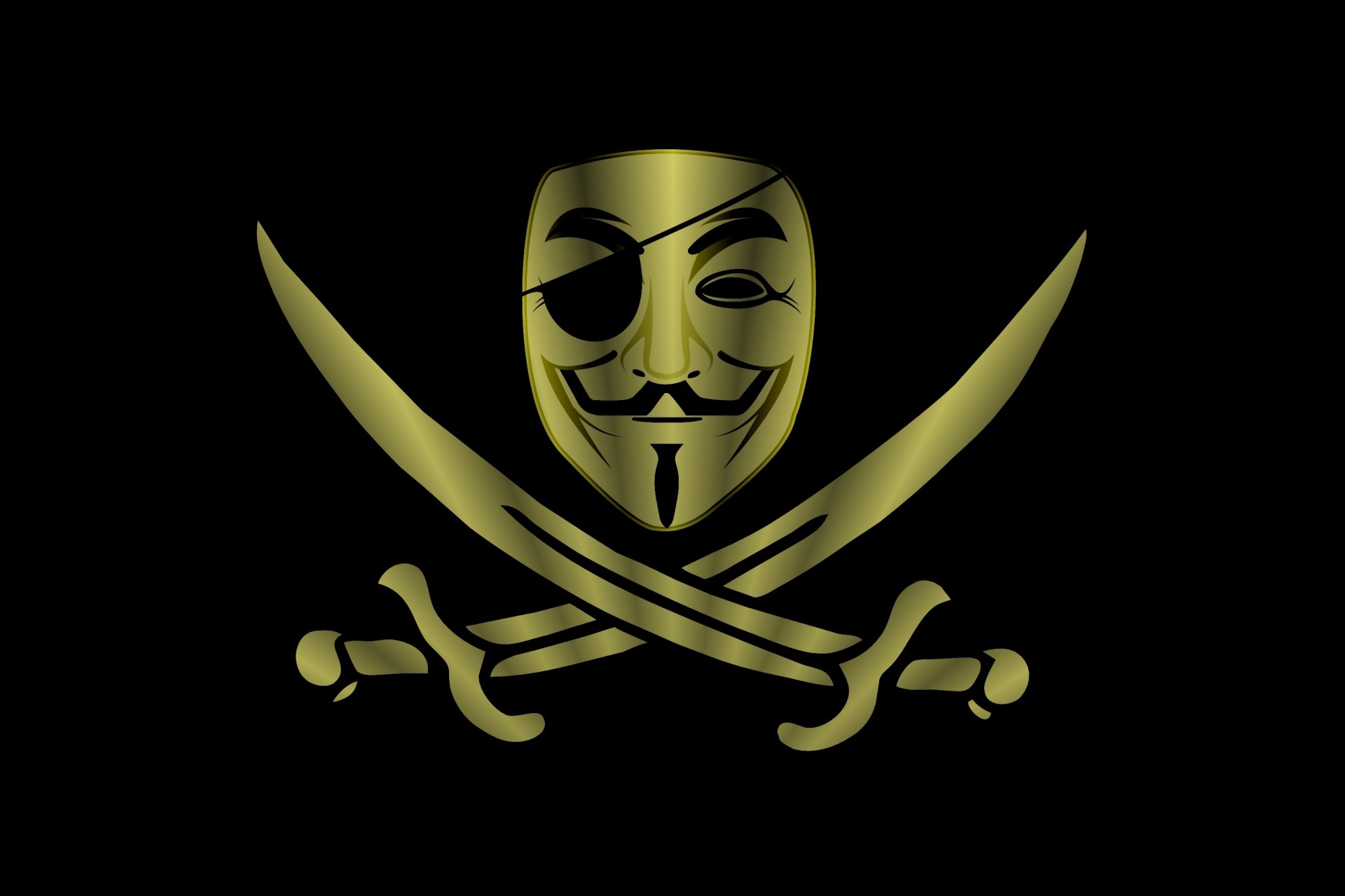 anonyme anonymous masque pirate minimalisme épées fond