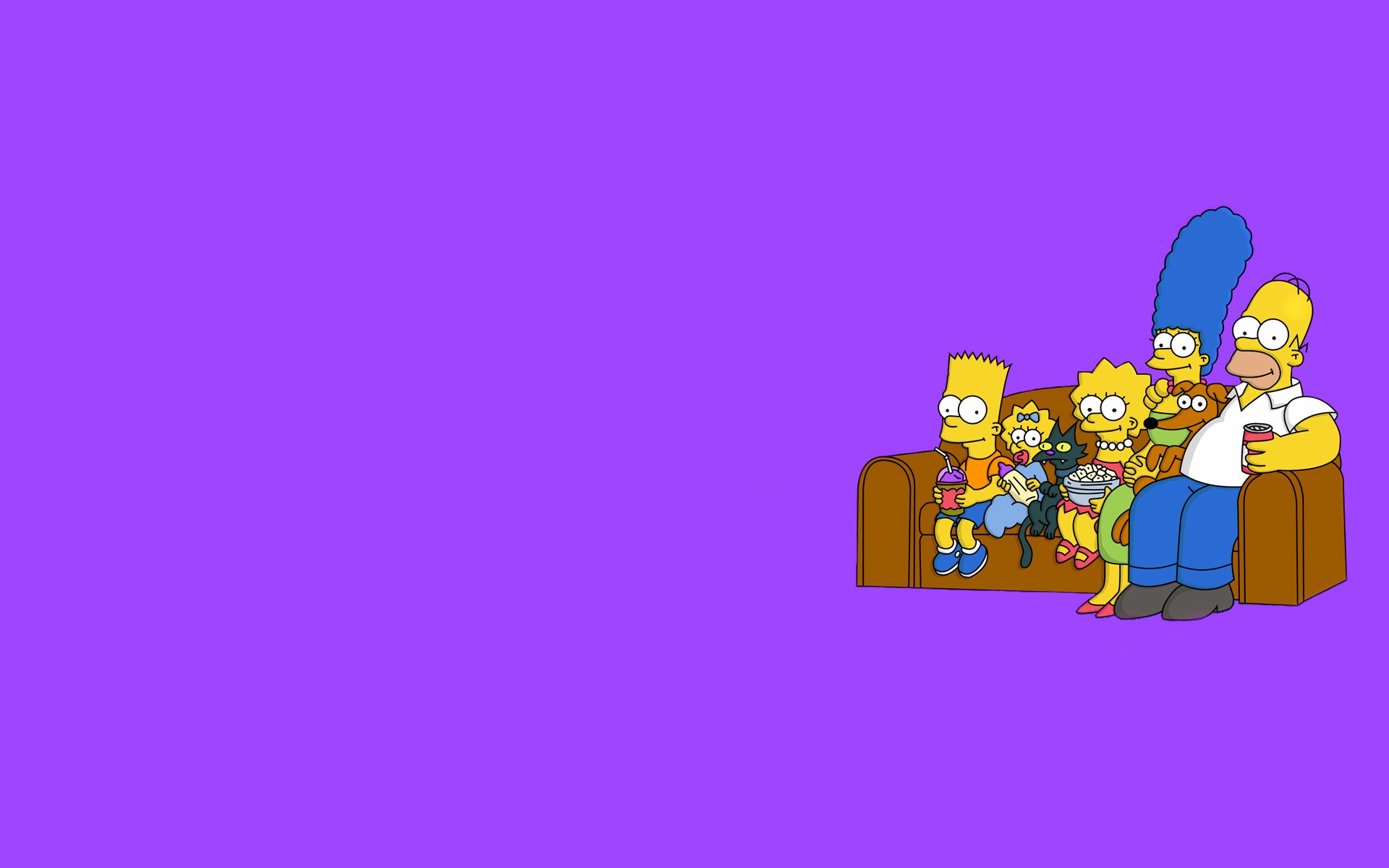 simpsons canapé fond violet minimalisme