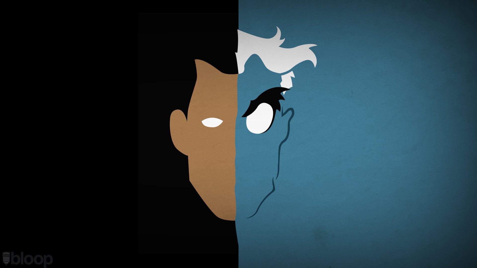 blo0p minimalism batman dc comics two-face harvey dent