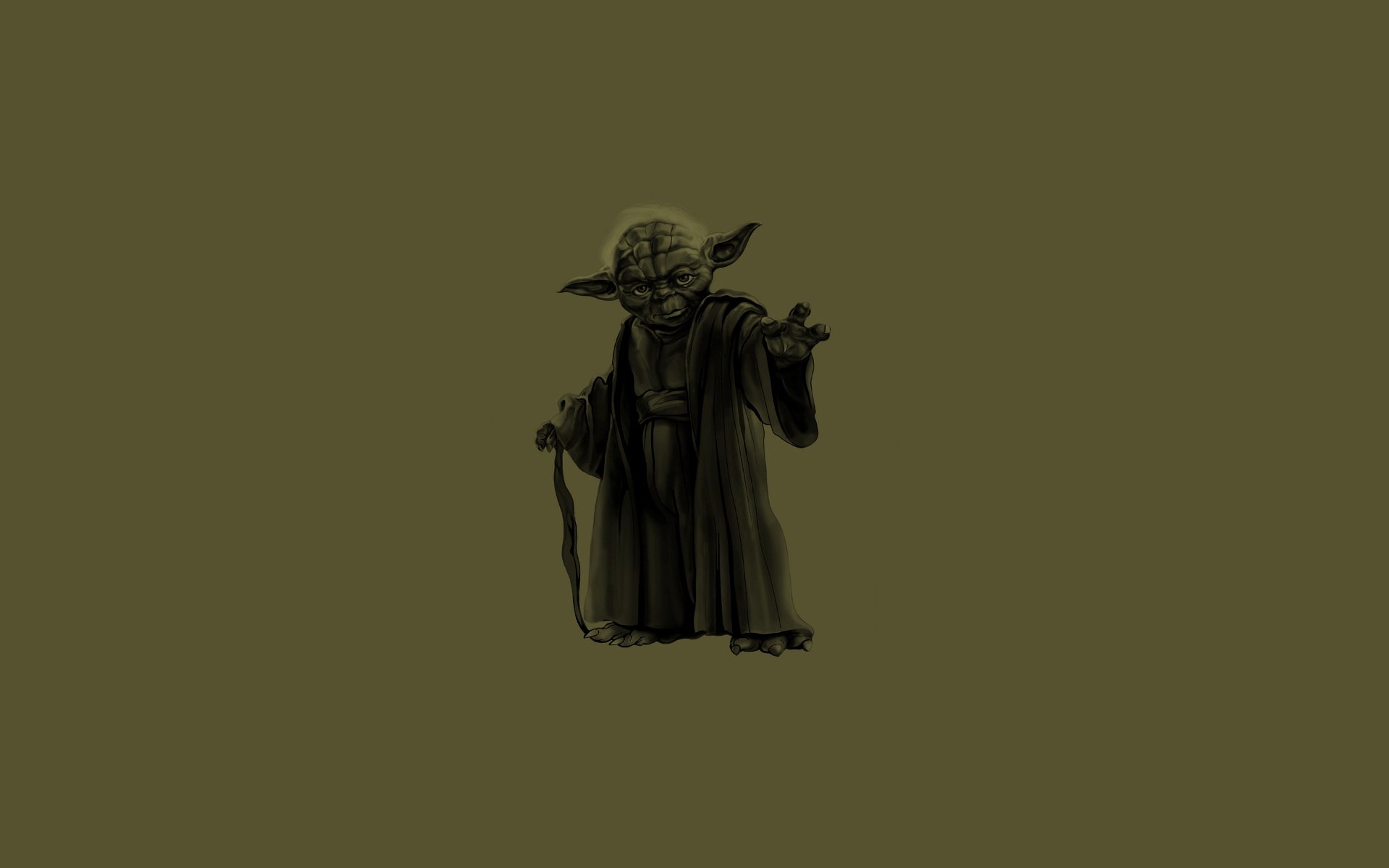 yoda maestro jedi star wars oscuro verde bastón palo gesto uhi