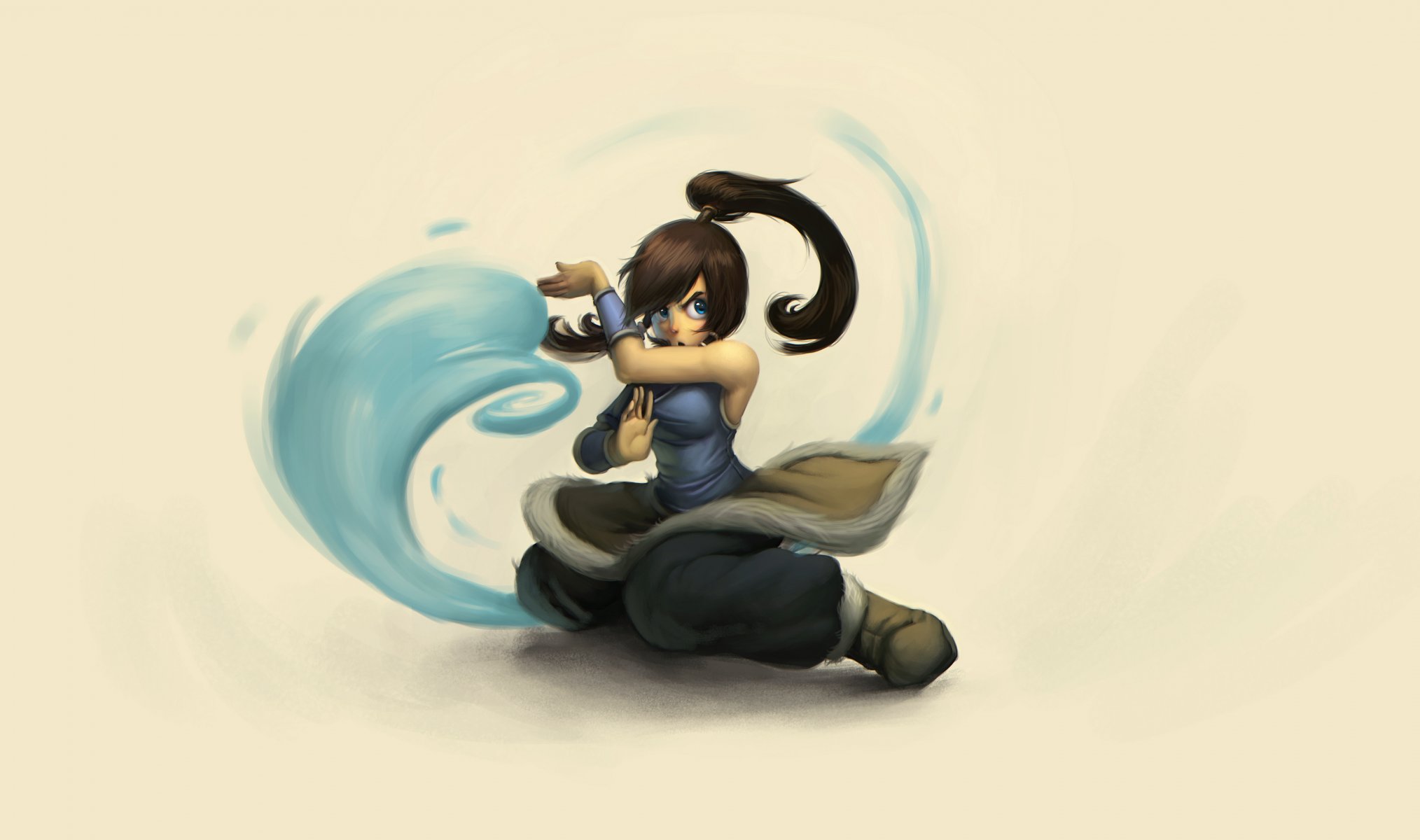 arte korra ragazza sfondo acqua