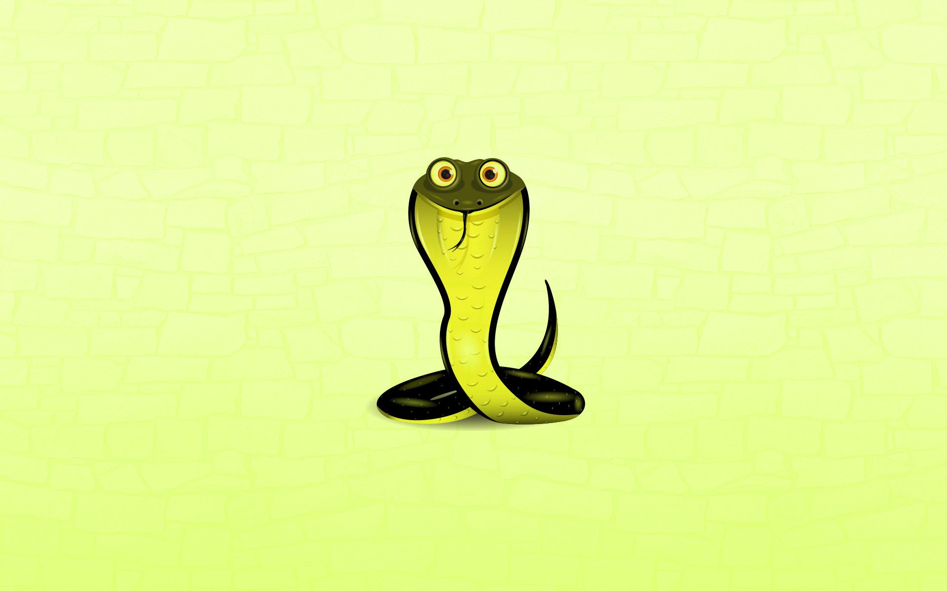 cobra snake green background big-eyed minimalism