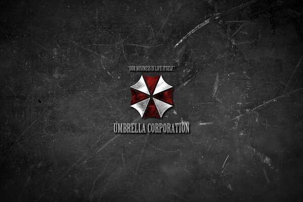 Logo der umbrella Corporation auf grauem Hintergrund