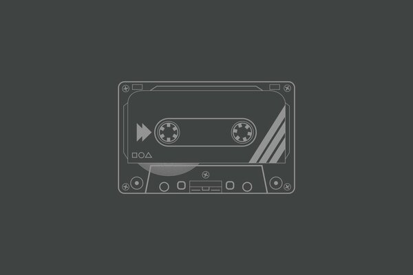 Cassette pintado sobre fondo gris