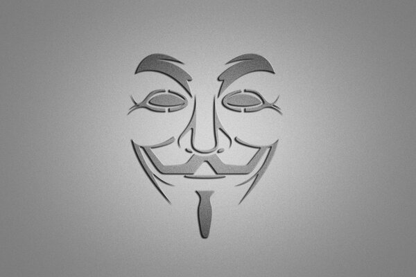 Mask with a smile on a gray background