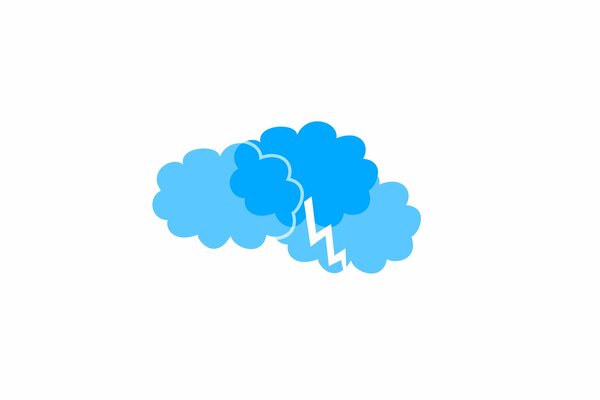 Minimalismo nubes azules con un rayo