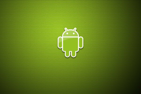 Android verde en el fondo de fondo verde