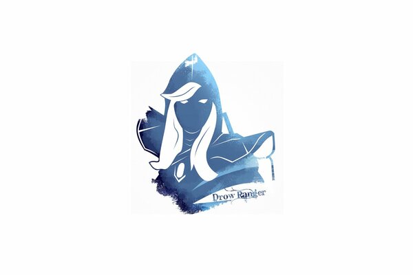 Minimalistic image of a ranger from dota in blue