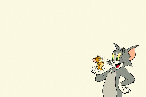 Tom und Jerry auf gelbem Hintergrund