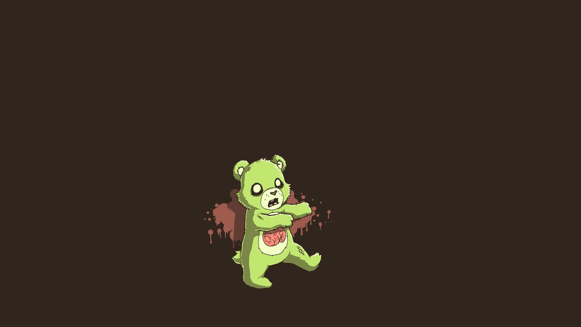 zombear orso zombie cervello bocca aperta sangue