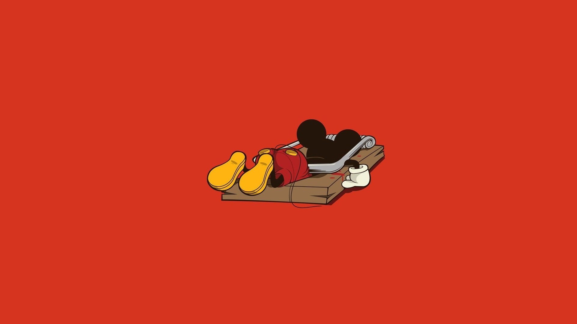 mickey mouse mickey mouse minimalism art red