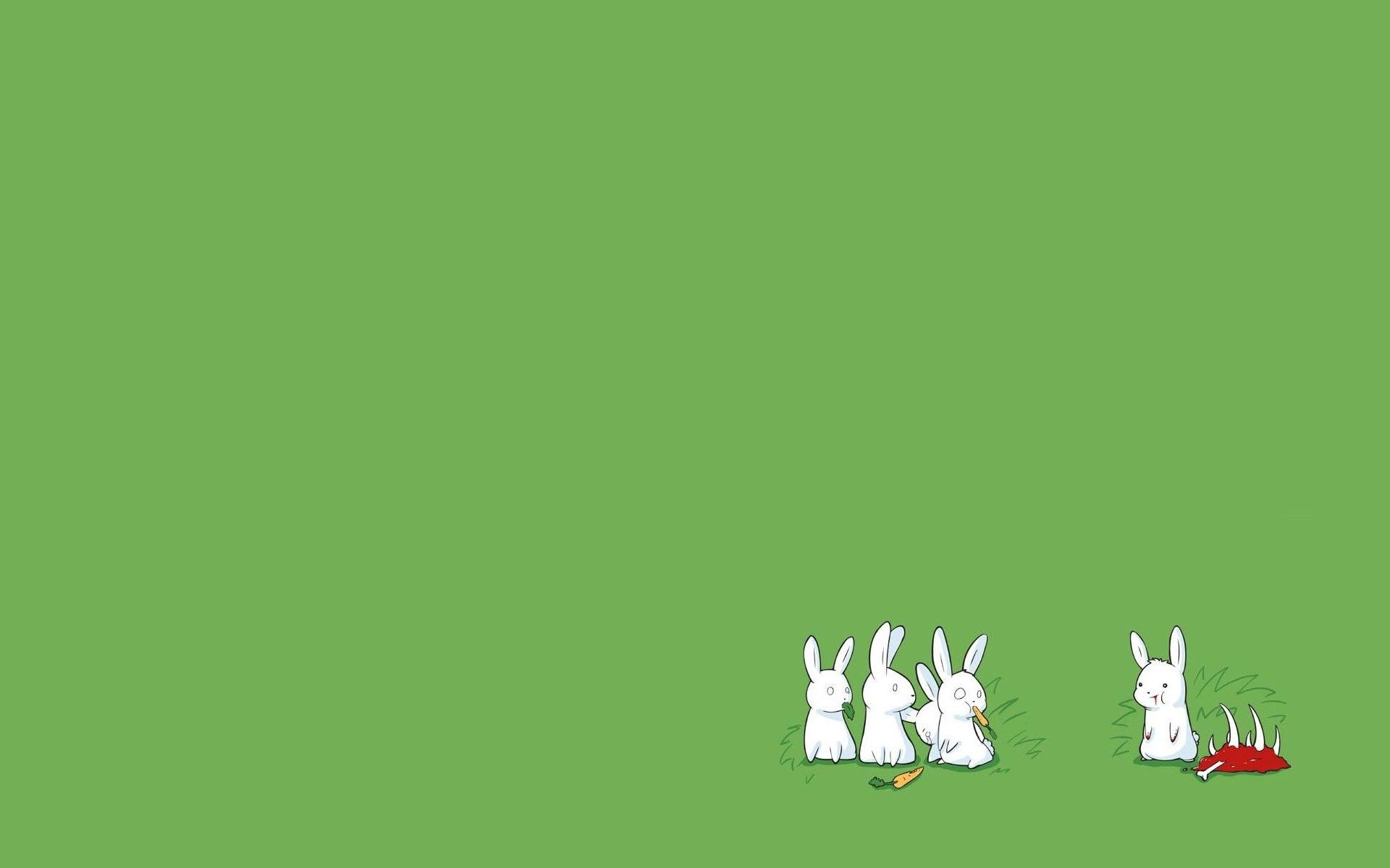 white rabbits carrots rabbit meat bone surprised minimalism wallpaper