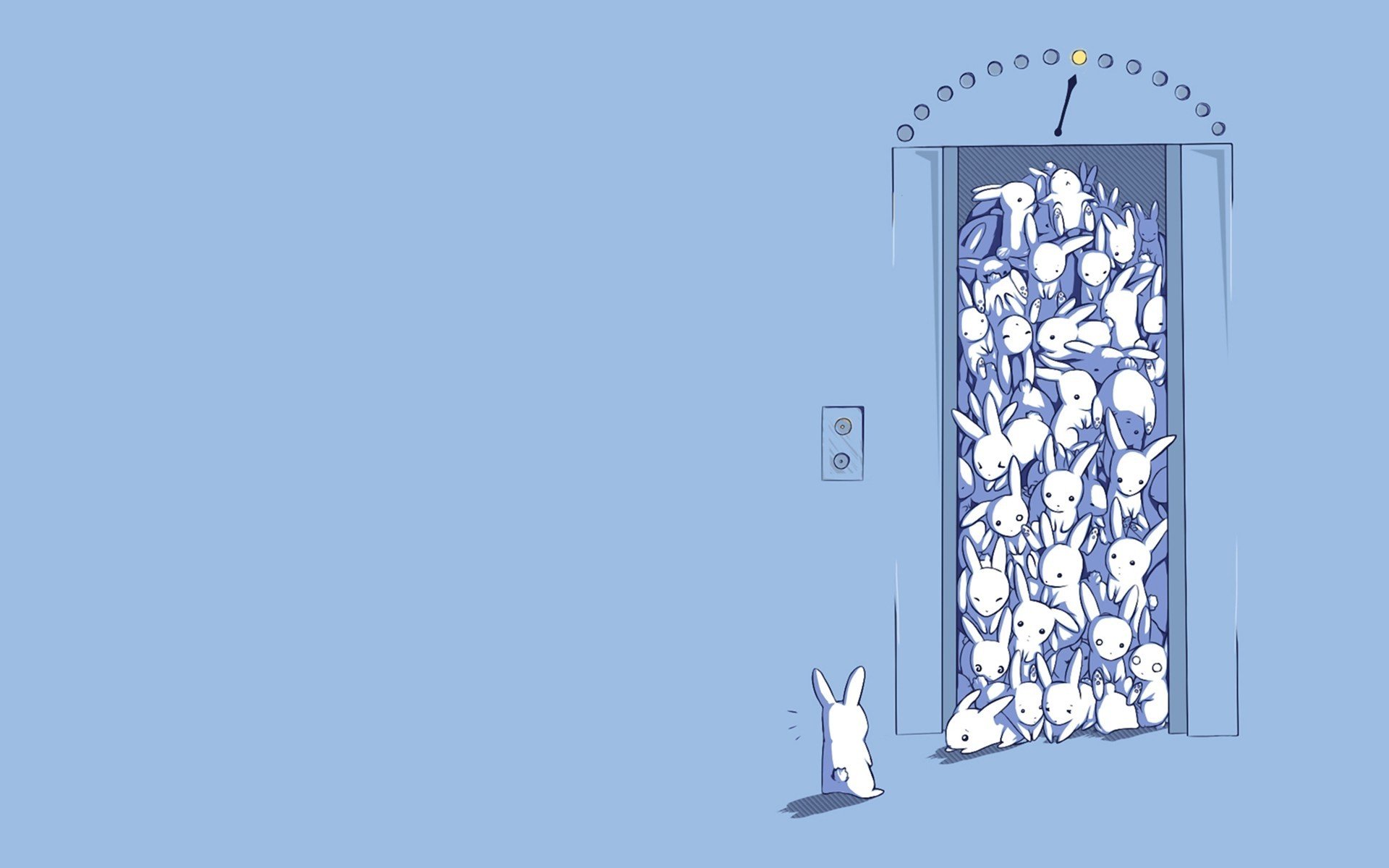 drawing elevator hares rabbits a lot surprise