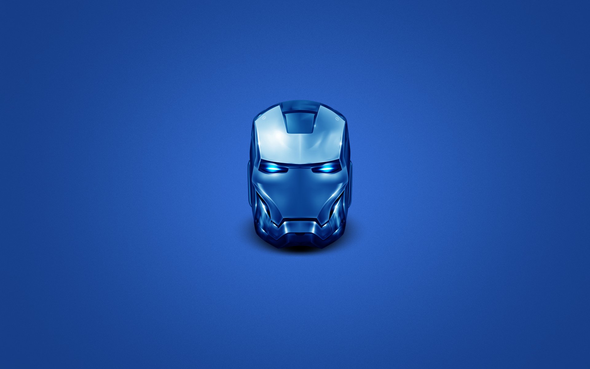 iron man stahl kopf kopf stahl blau minimalismus