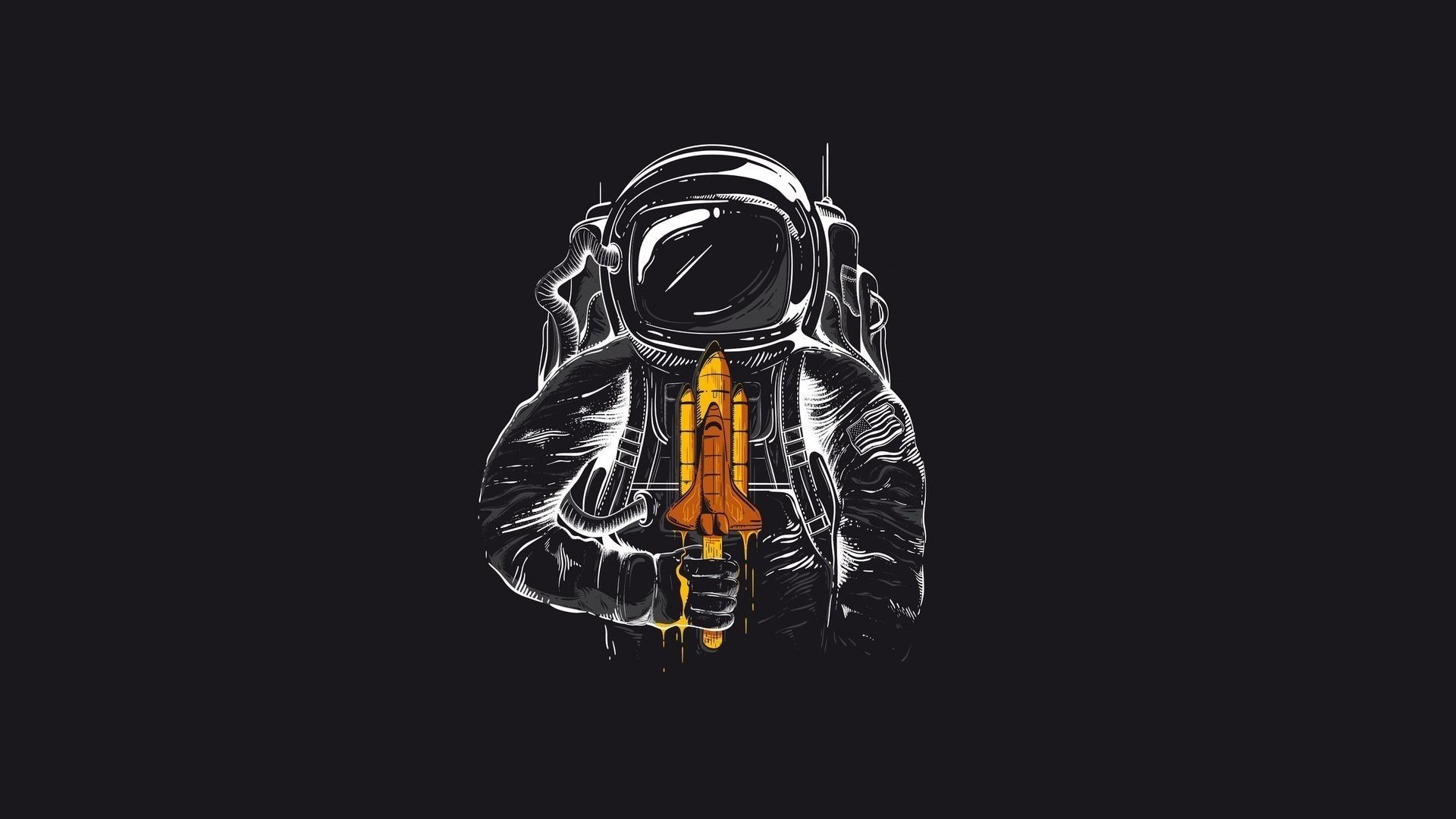 cosmonaut shuttle suit humor art minimalism