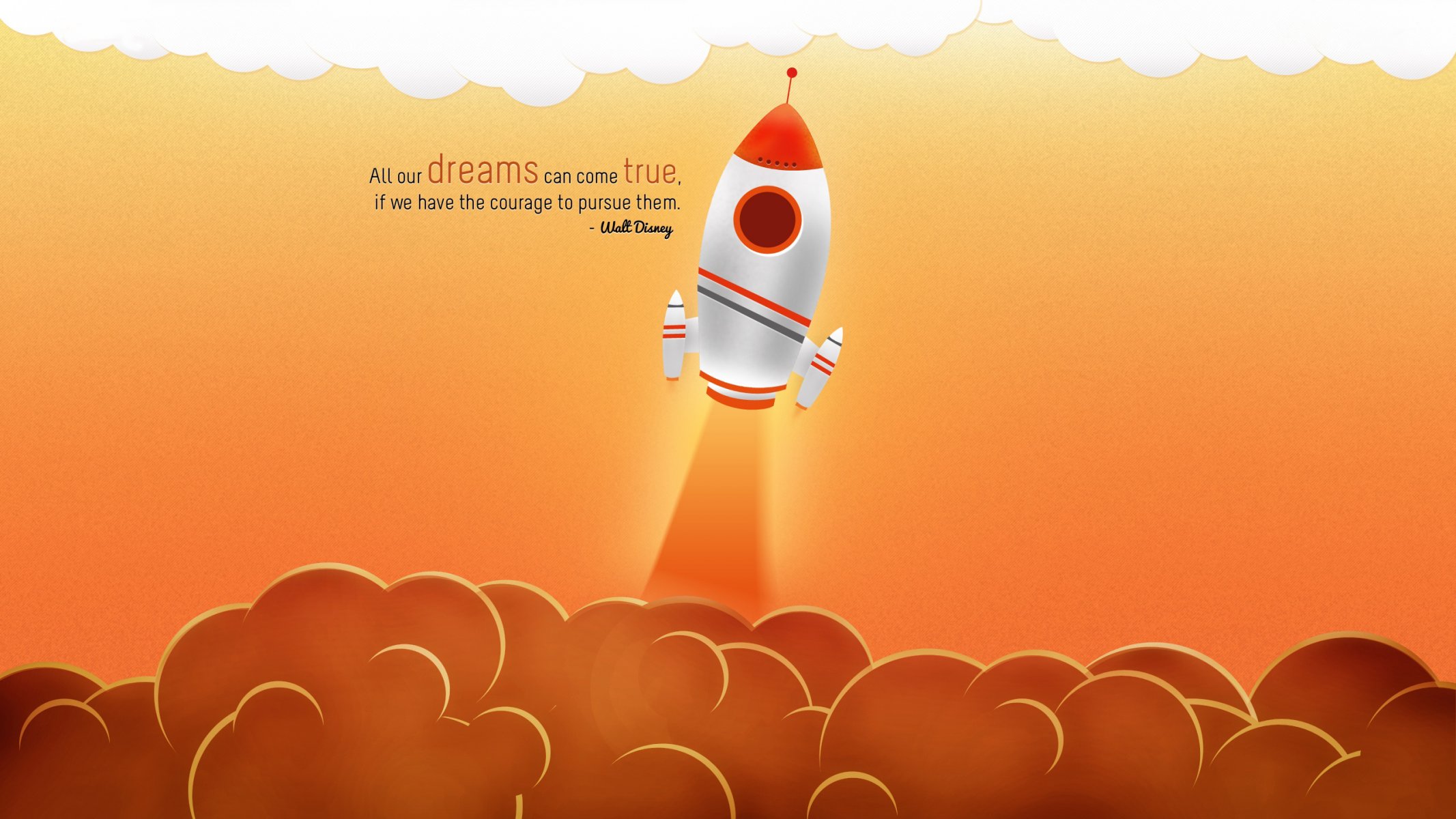 walt disney rocket clouds aphorism