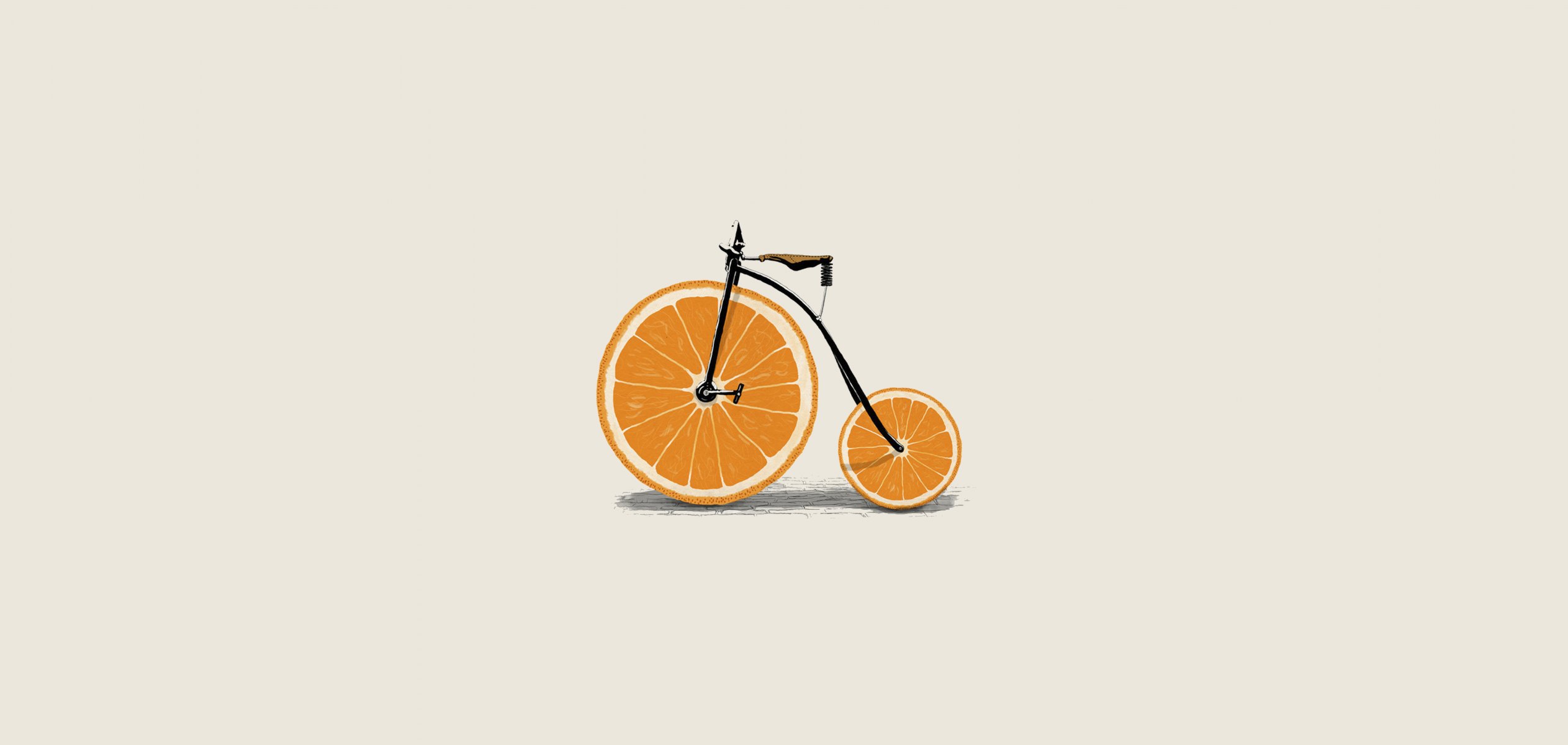 minimalisme grand vélo orange tranches roues vecteur illustration hd