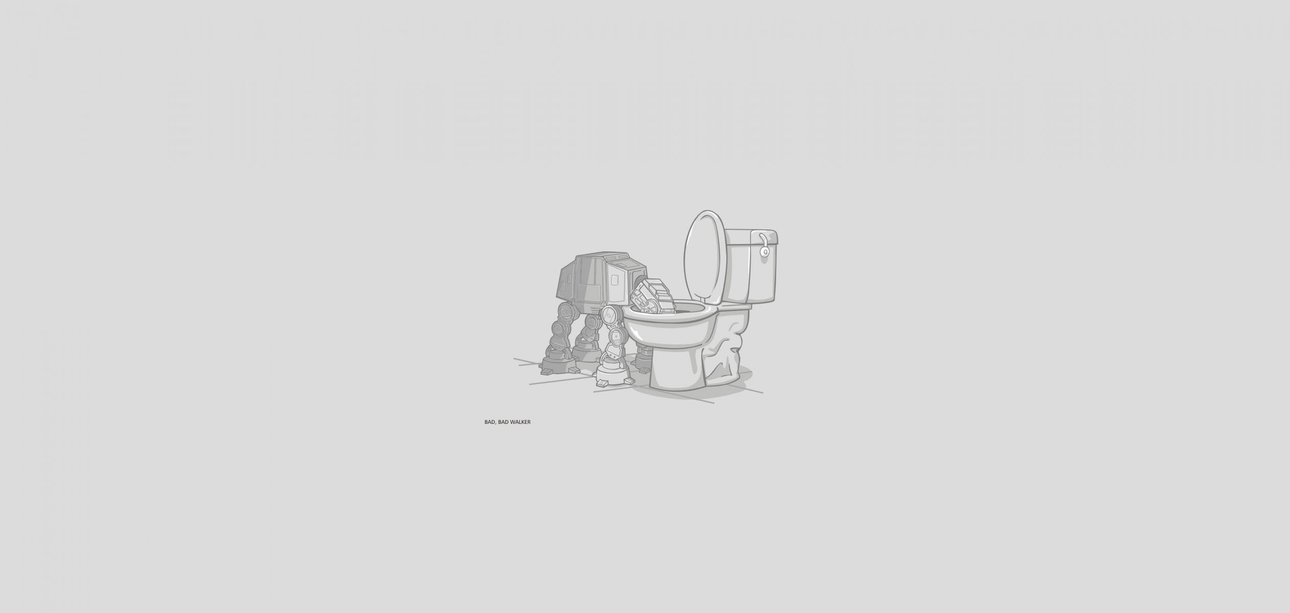 star wars guerre stellari robot at-at toilette toilette minimalismo