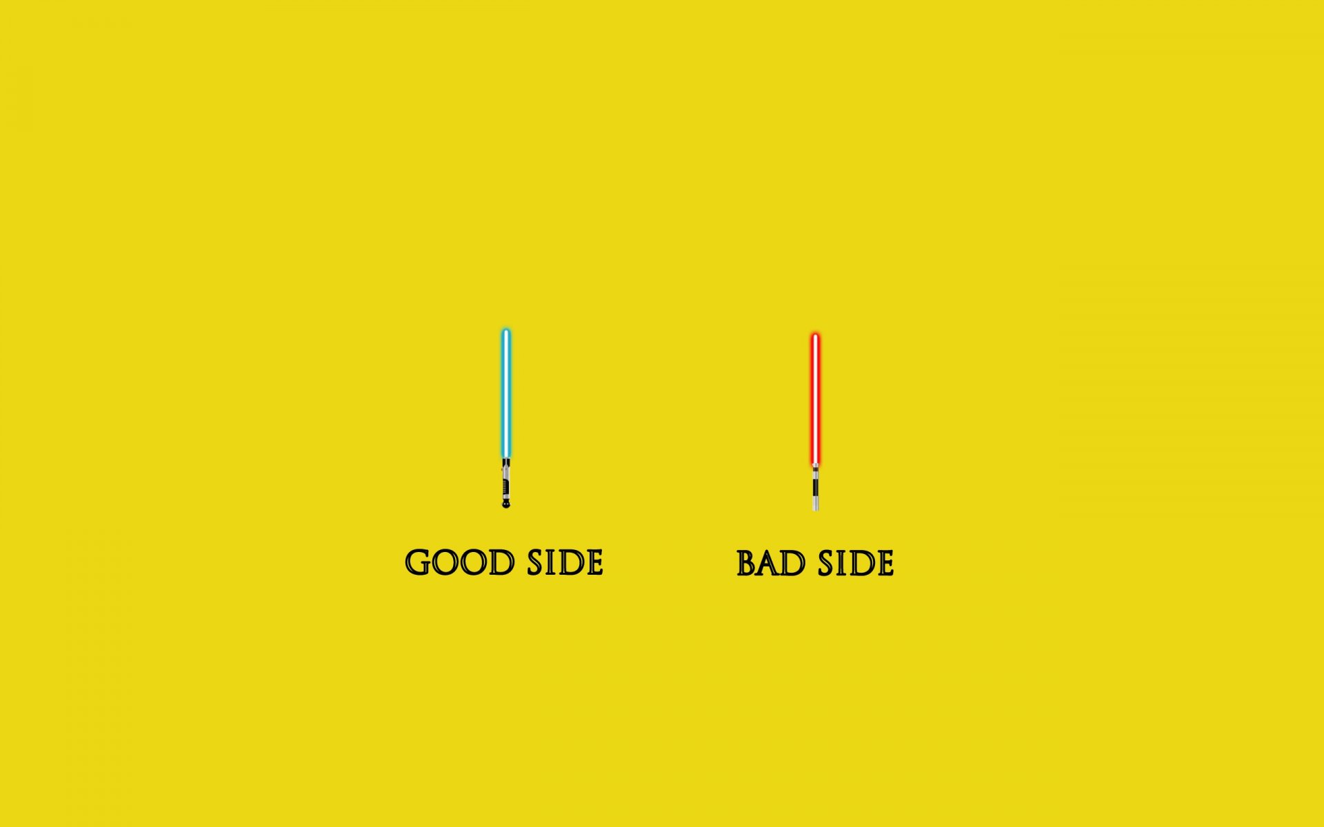 star wars minimalisme style arme sabres laser mauvais bon jedi lumière mauvais bon 2560x1600