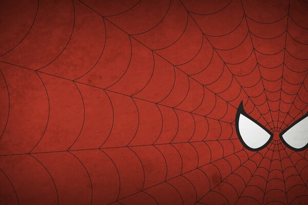 Minimalist red background with Spider-man