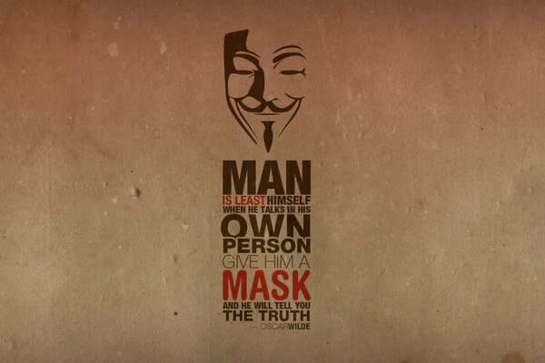 Anonymous mask with a quote