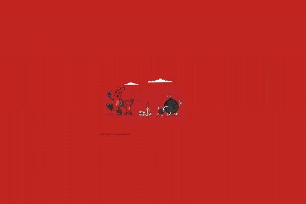 Minimalistic illustration of the dangers of playing with matches