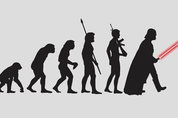 Evolución del hombre del mono al robot