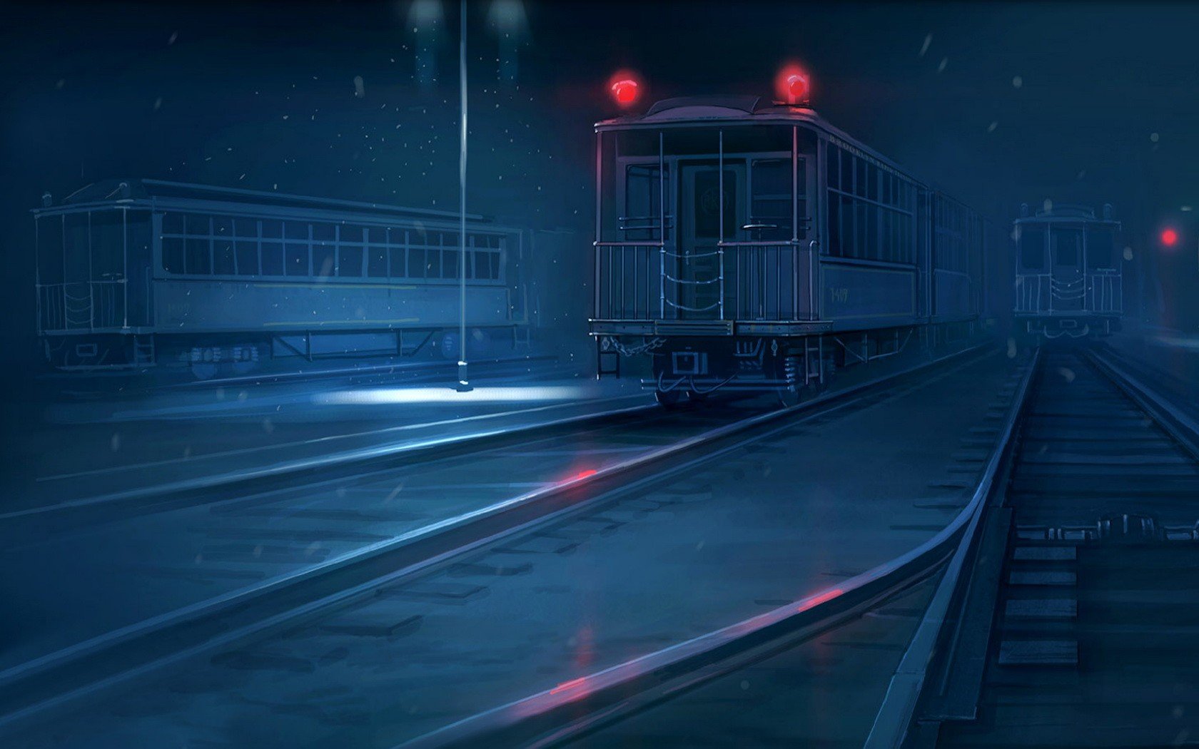 ferrocarril carretera vagón dibujo noche