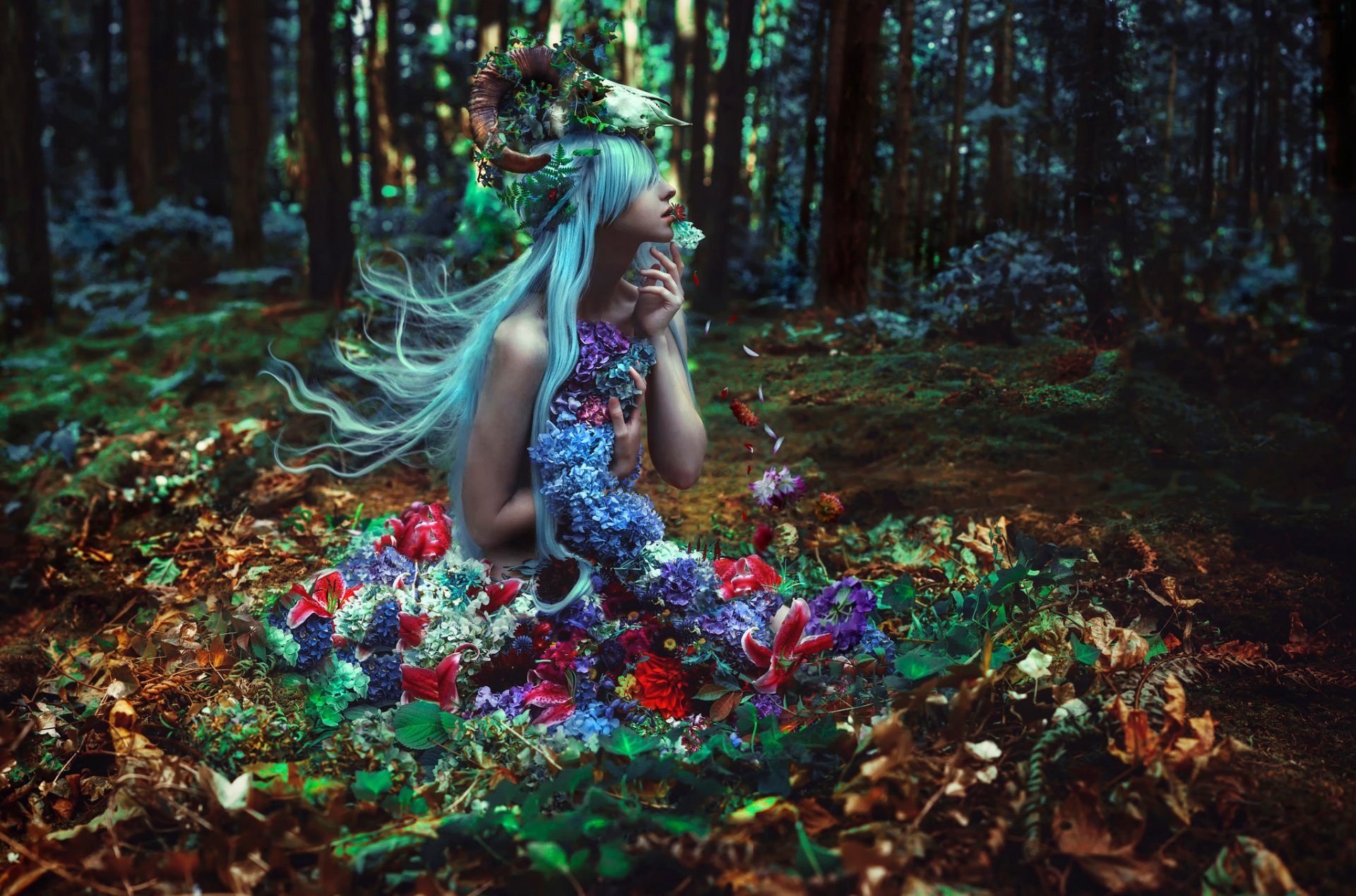 of withering abundance kindra nikole girl forest flower