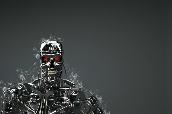 Les yeux rouges du robot terminator