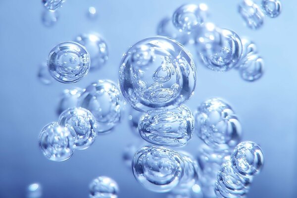 Enlarged photo of water bubbles