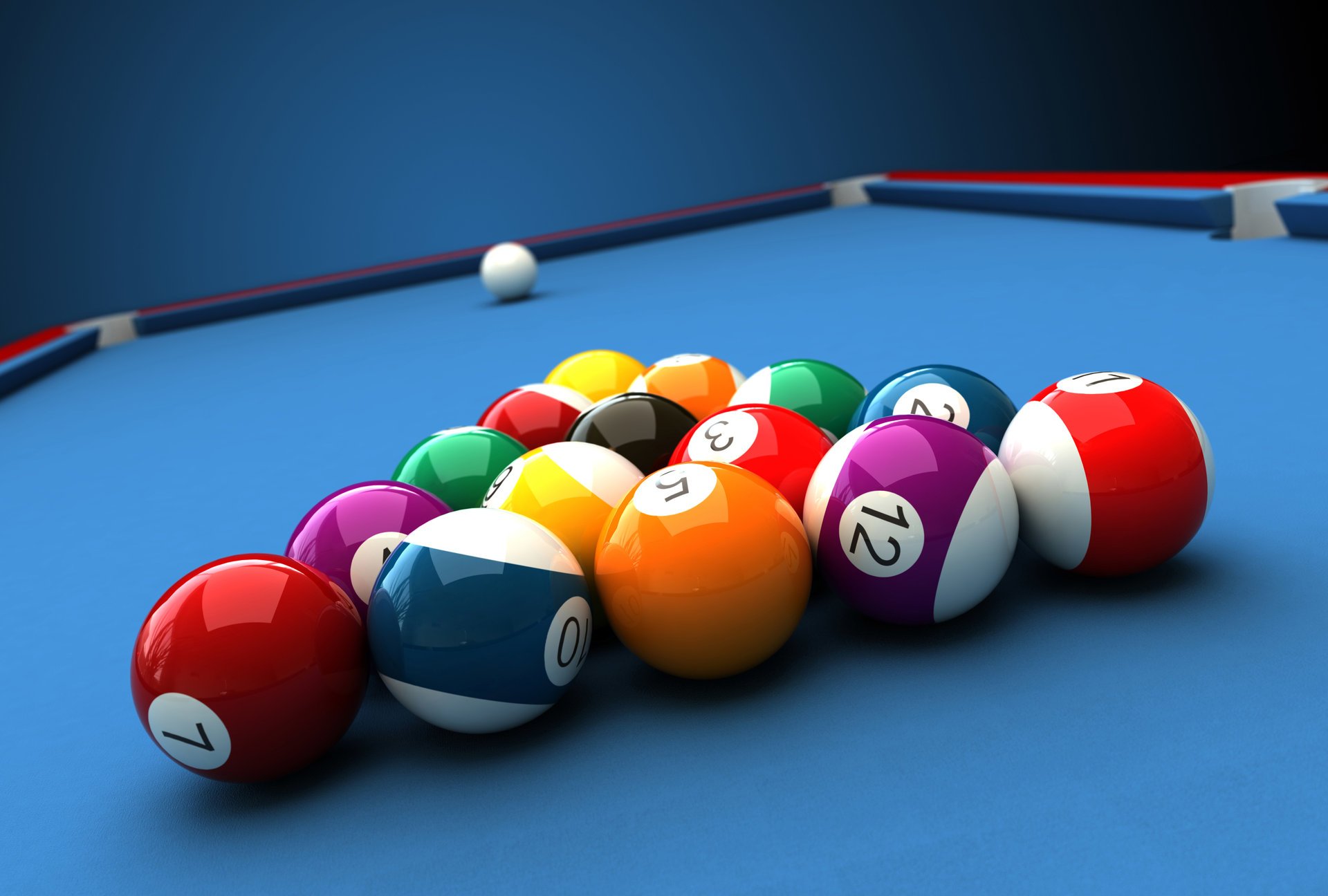 kunst billard pool pool billardtisch tisch pyramide bälle platziert fest gleichseitig dreieck weiß ziel ball cue spiel abstraktion 3d hintergrundbilder