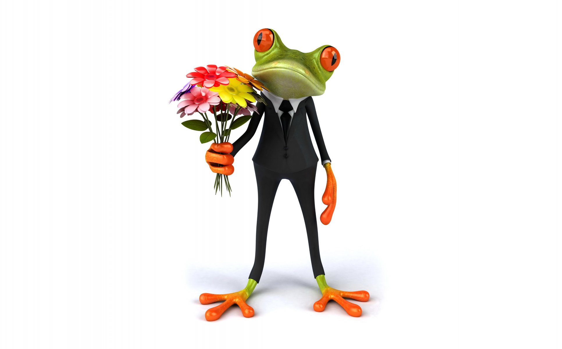 frog 3d flowers elegant