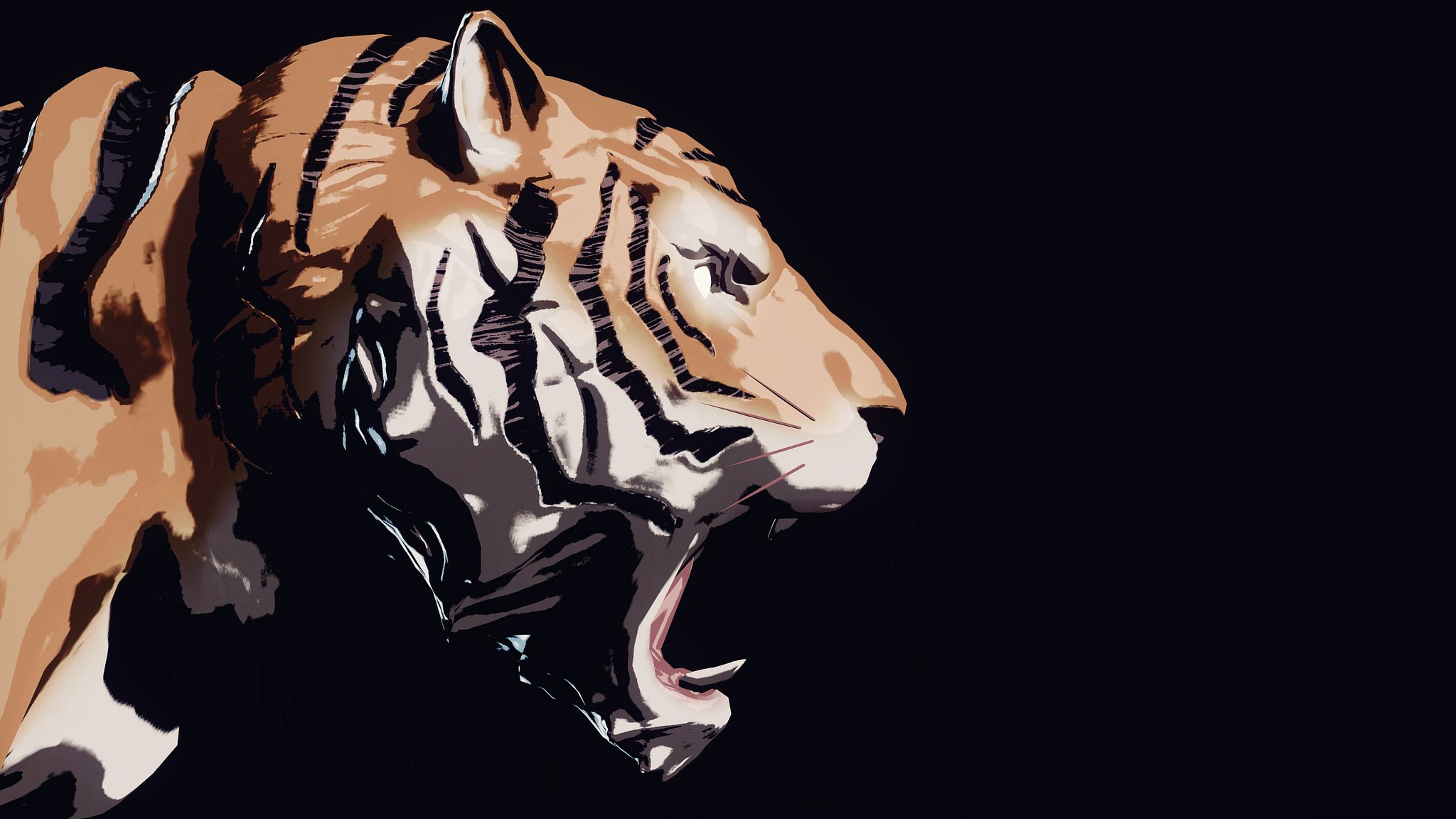 tigre sher khan renderizado fondo