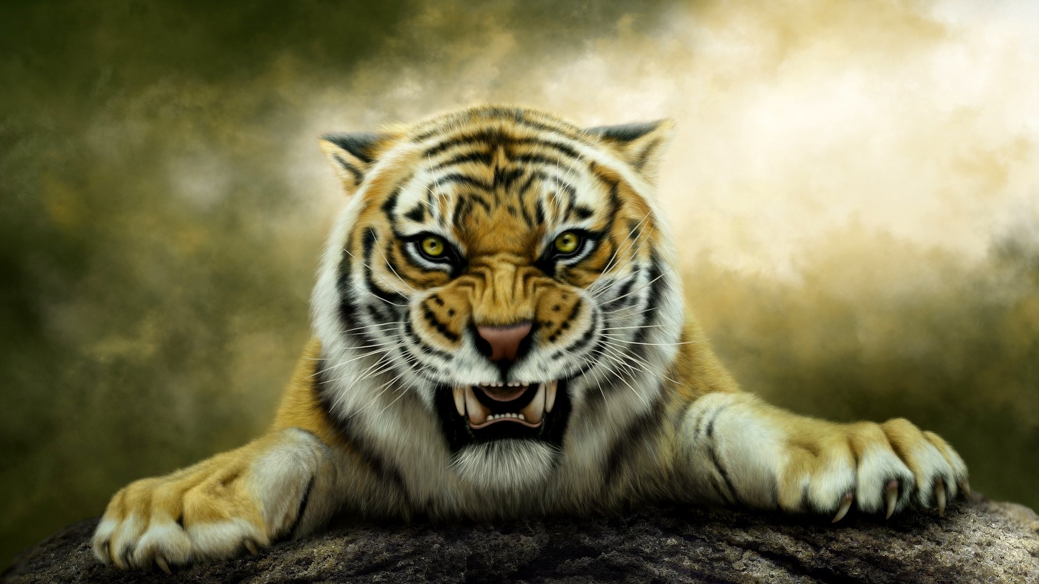 nelena photoshop tiger grin predator