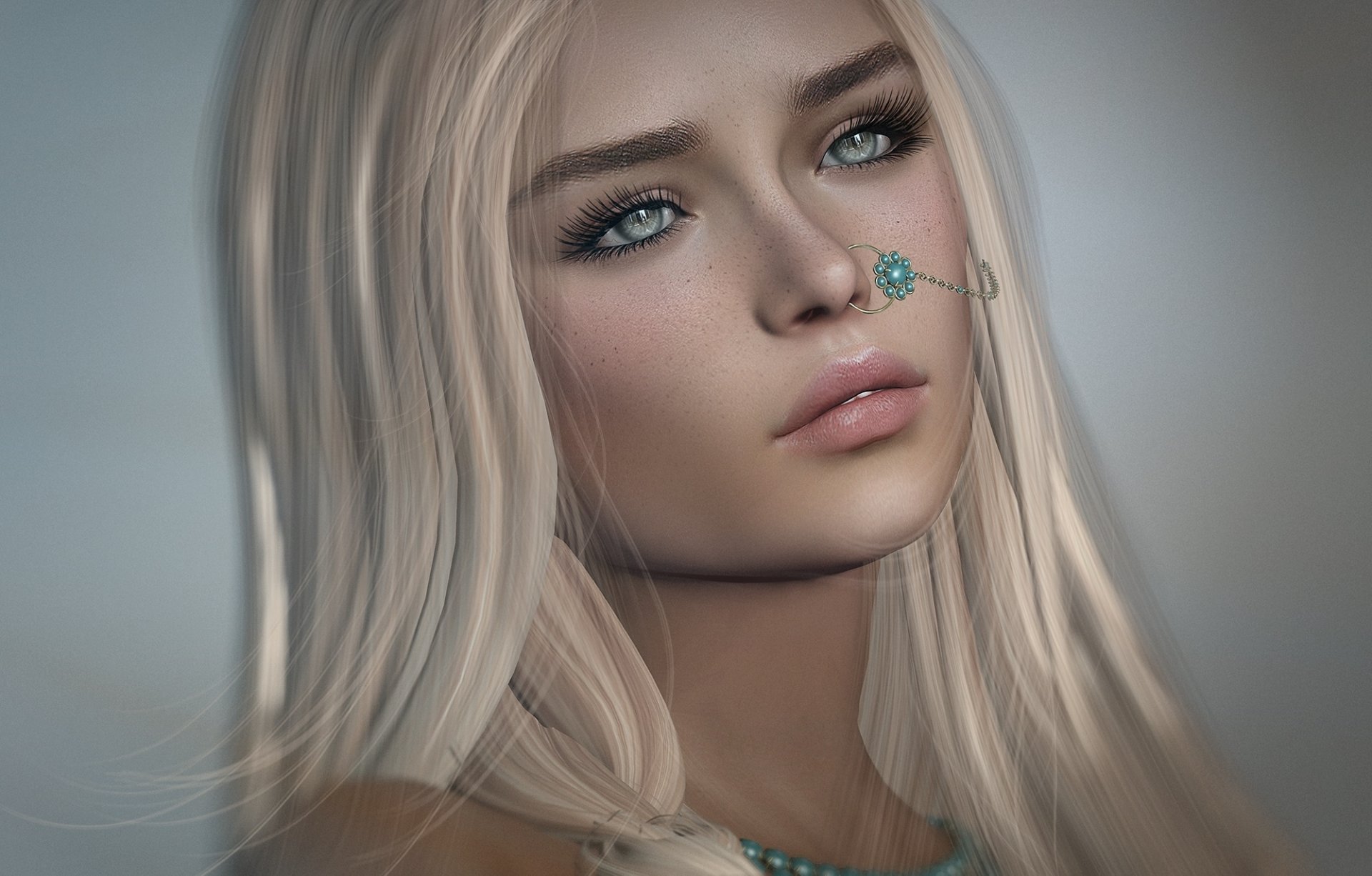 girl blonde portrait decoration face