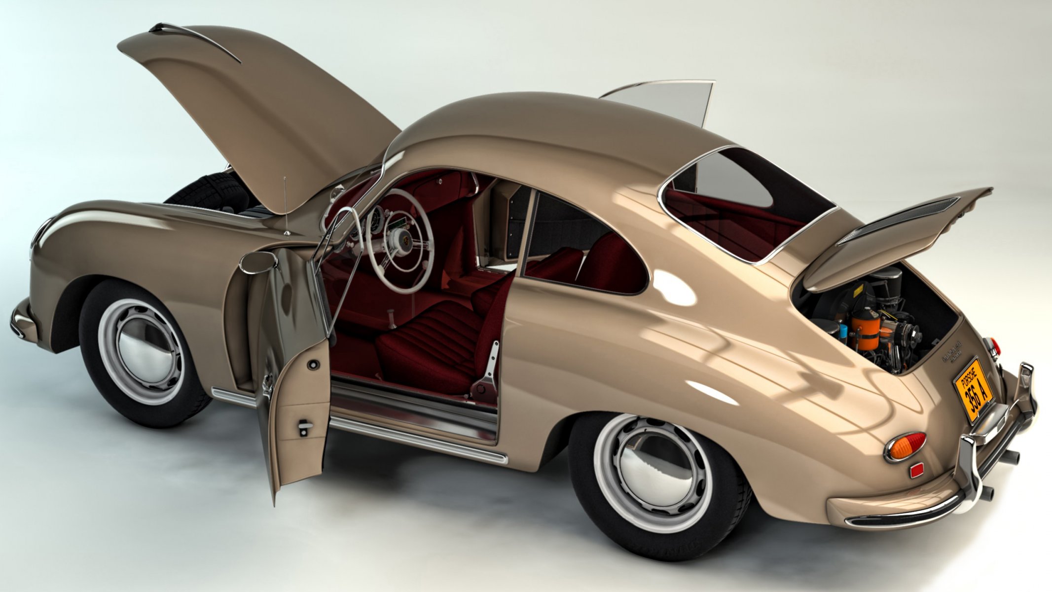 arte auto porsche 356 porsche 356 a veloce facile da guidare a due porte a trazione posteriore motore posteriore sport auto astrazione 3d carta da parati