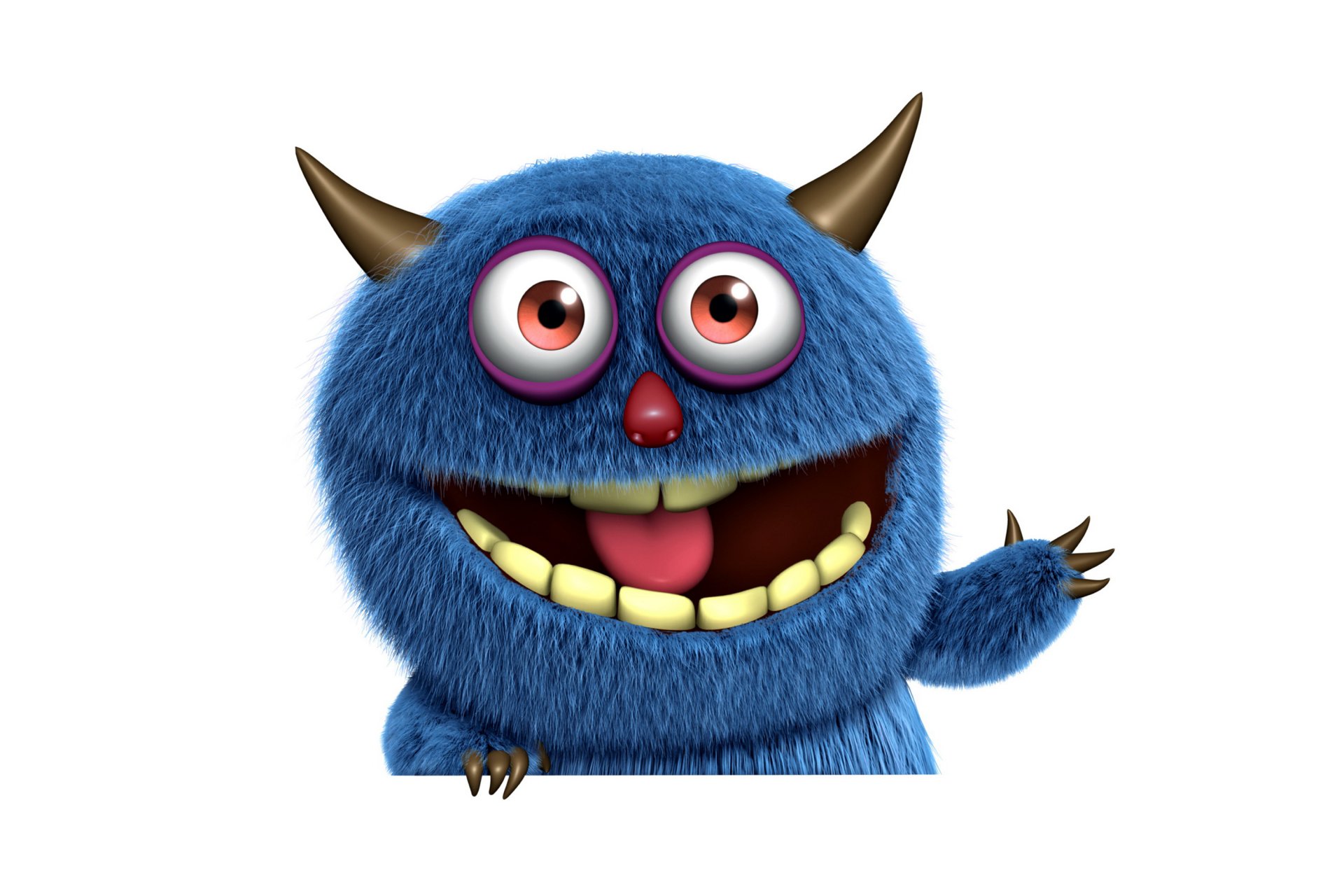 3d monster flauschig gesicht