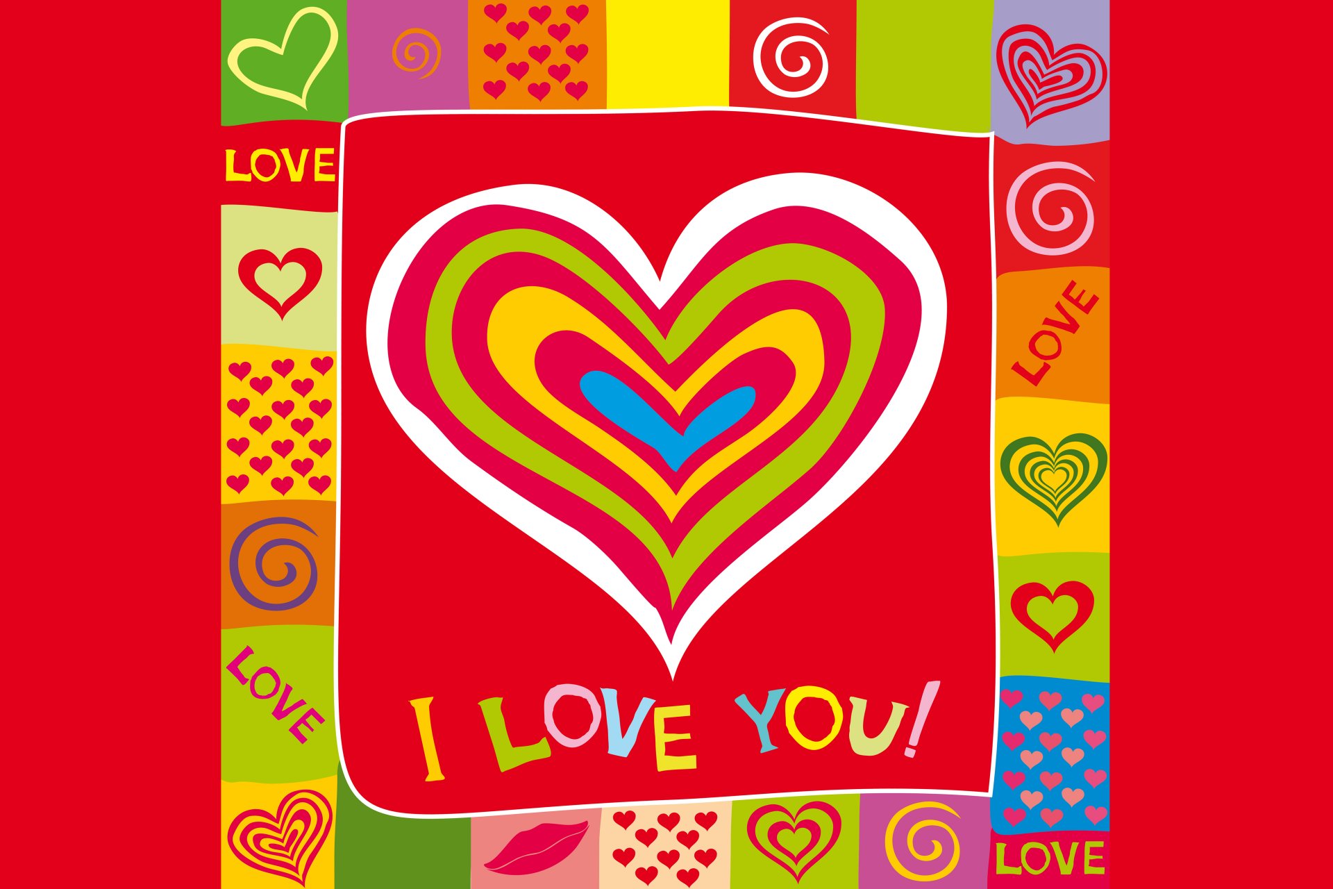 I love you love hearts romantic colorful background heart