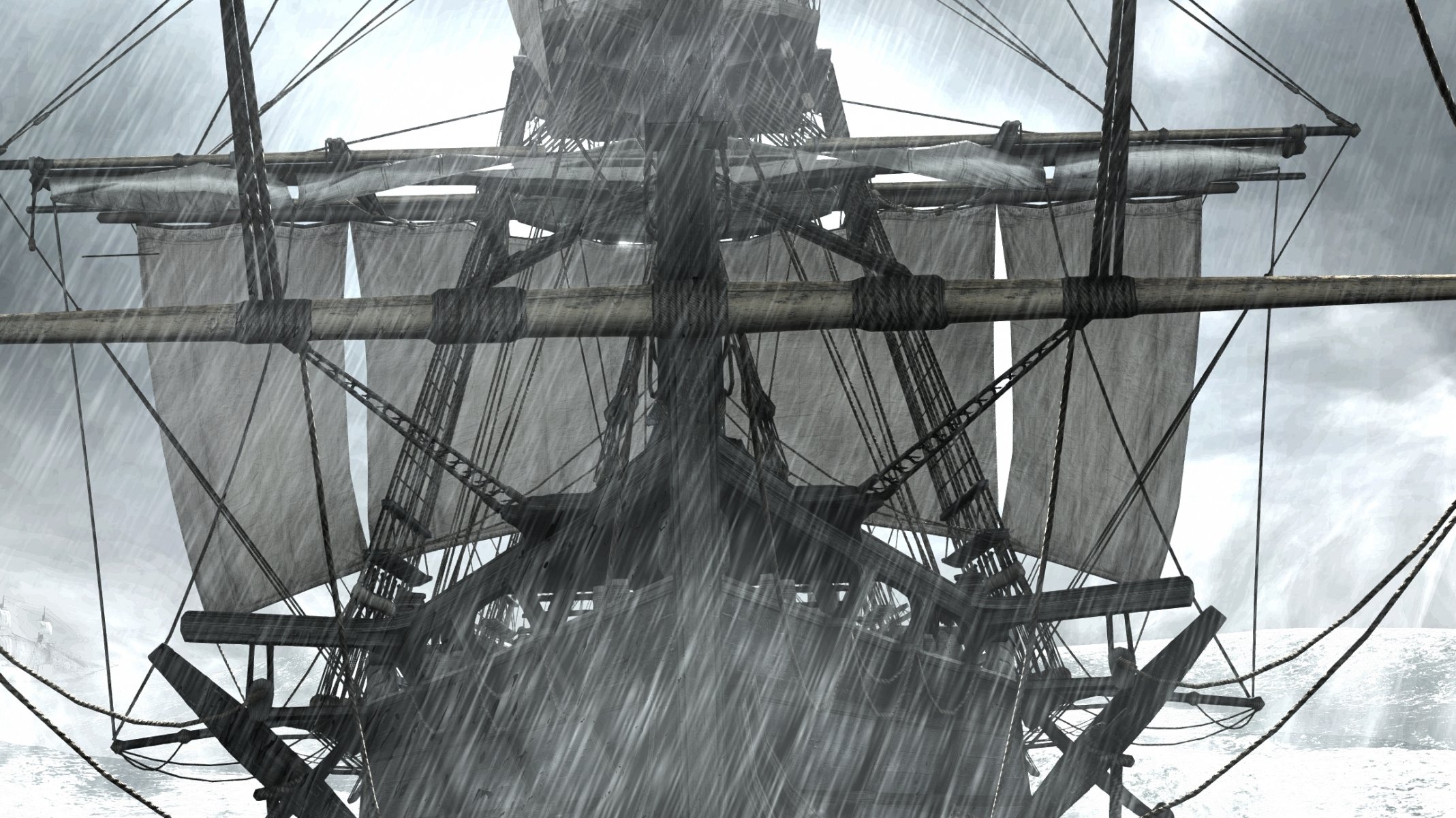 assassins creed iv: bandera negra ubisoft barco tormenta lluvia