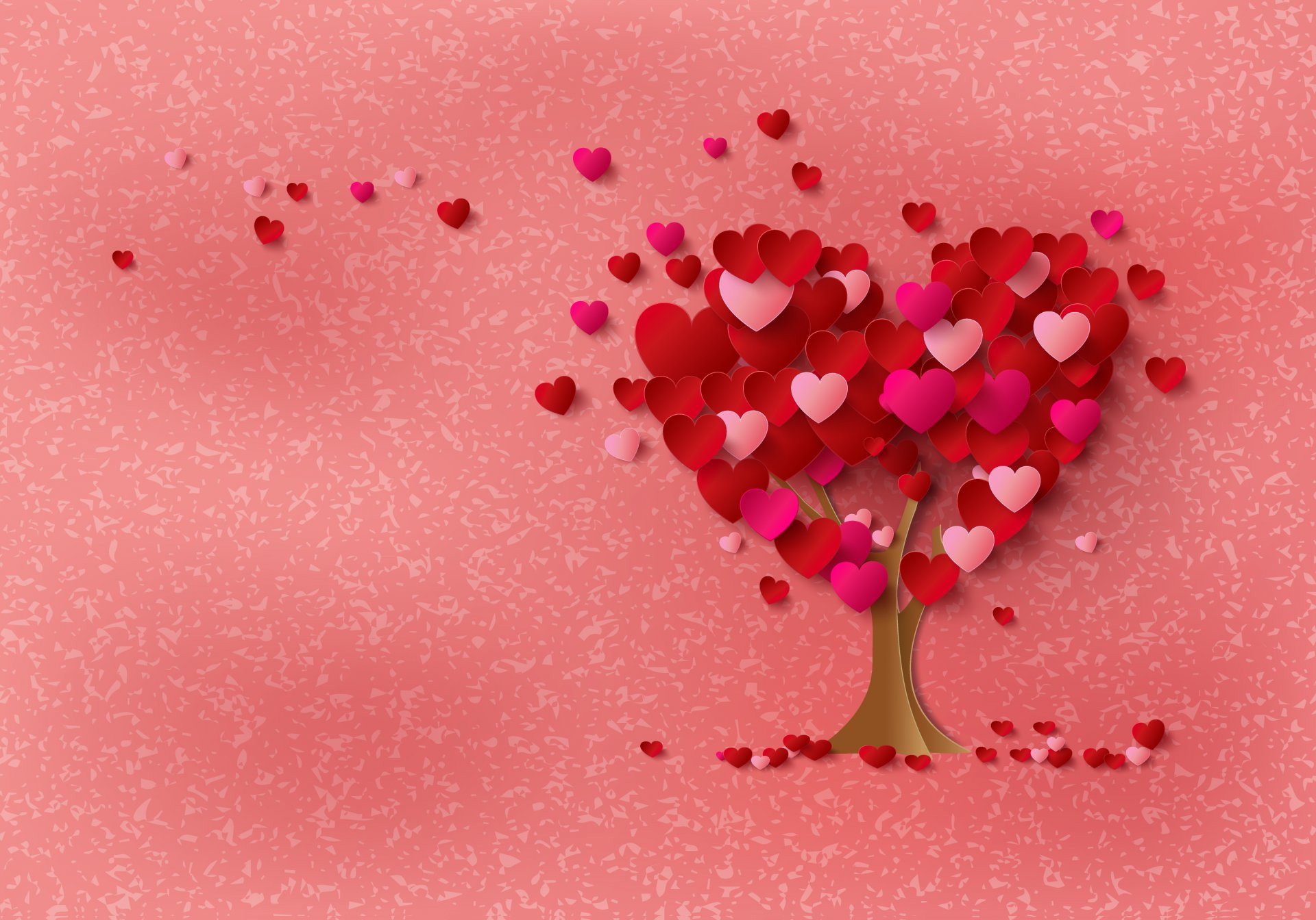 amor romántico árbol corazón corazones