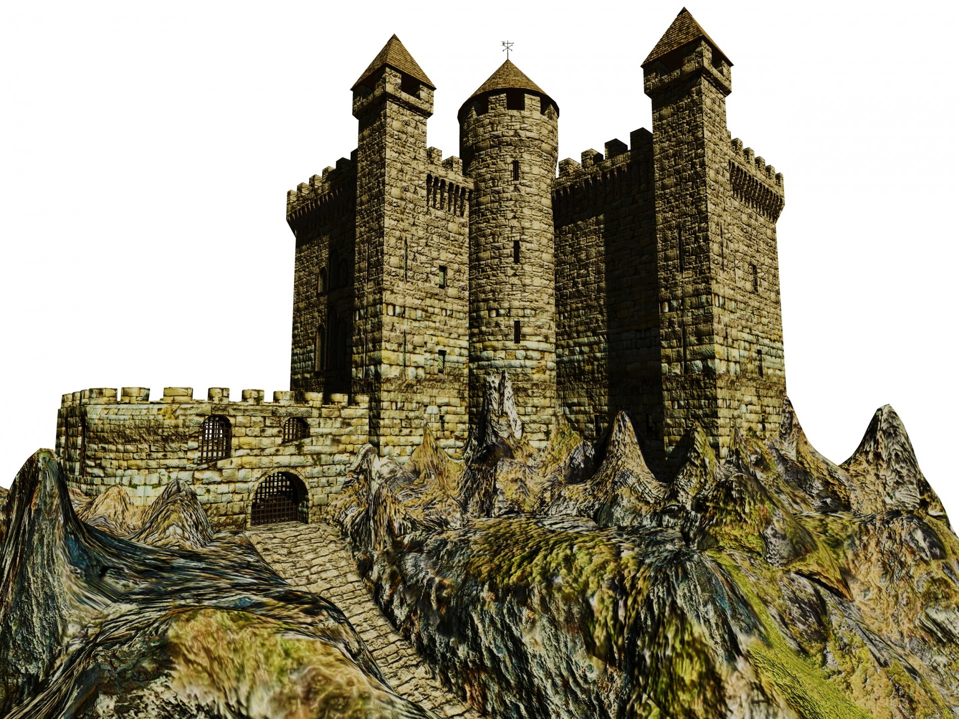 castello pietra grafica 3d foto